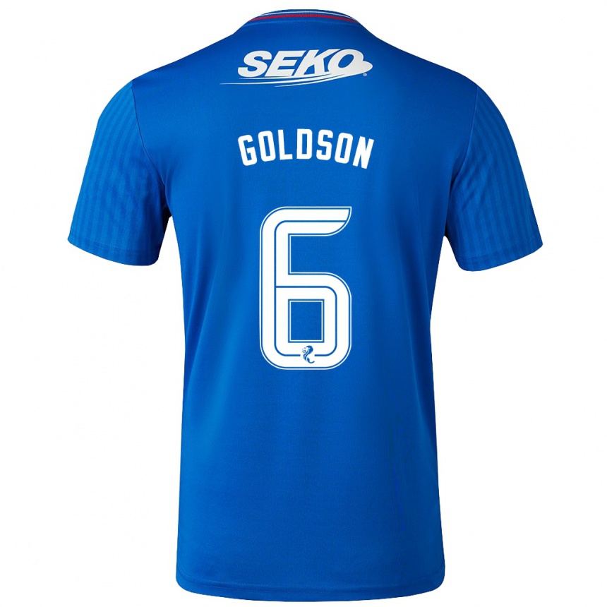 メンズフットボールコナー・ゴールドソン#6青ホームシャツ2023/24ジャージーユニフォーム