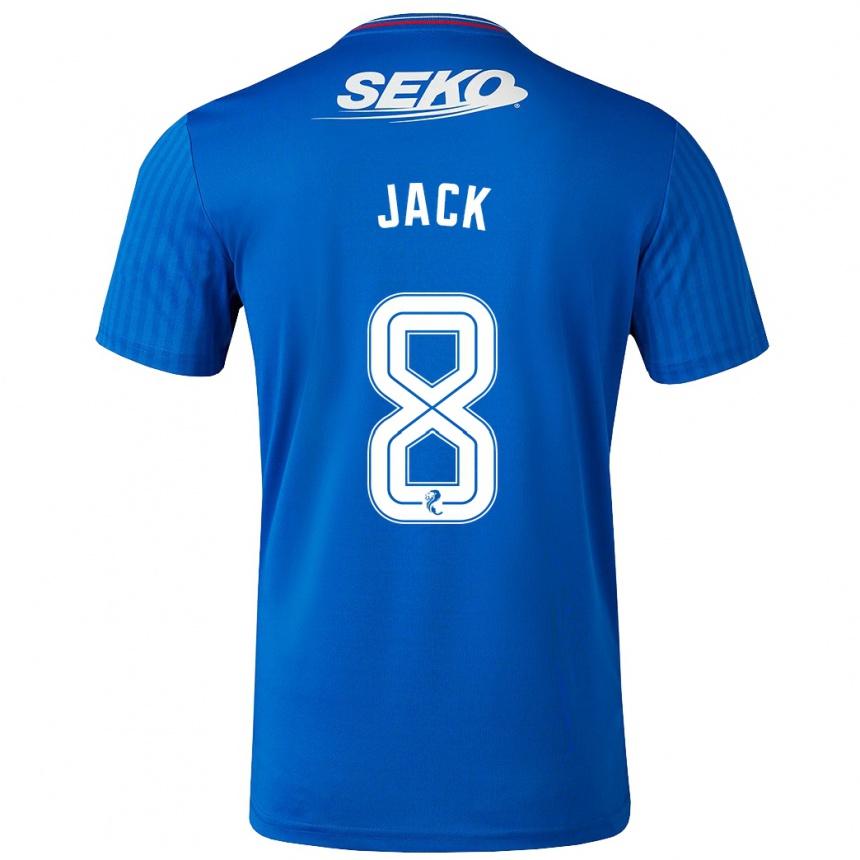 メンズフットボールライアン・ジャック#8青ホームシャツ2023/24ジャージーユニフォーム