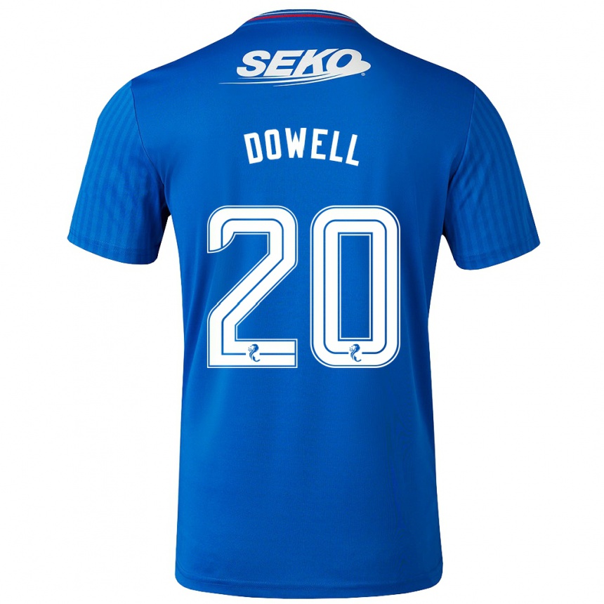 メンズフットボールキーラン・ダウエル#20青ホームシャツ2023/24ジャージーユニフォーム