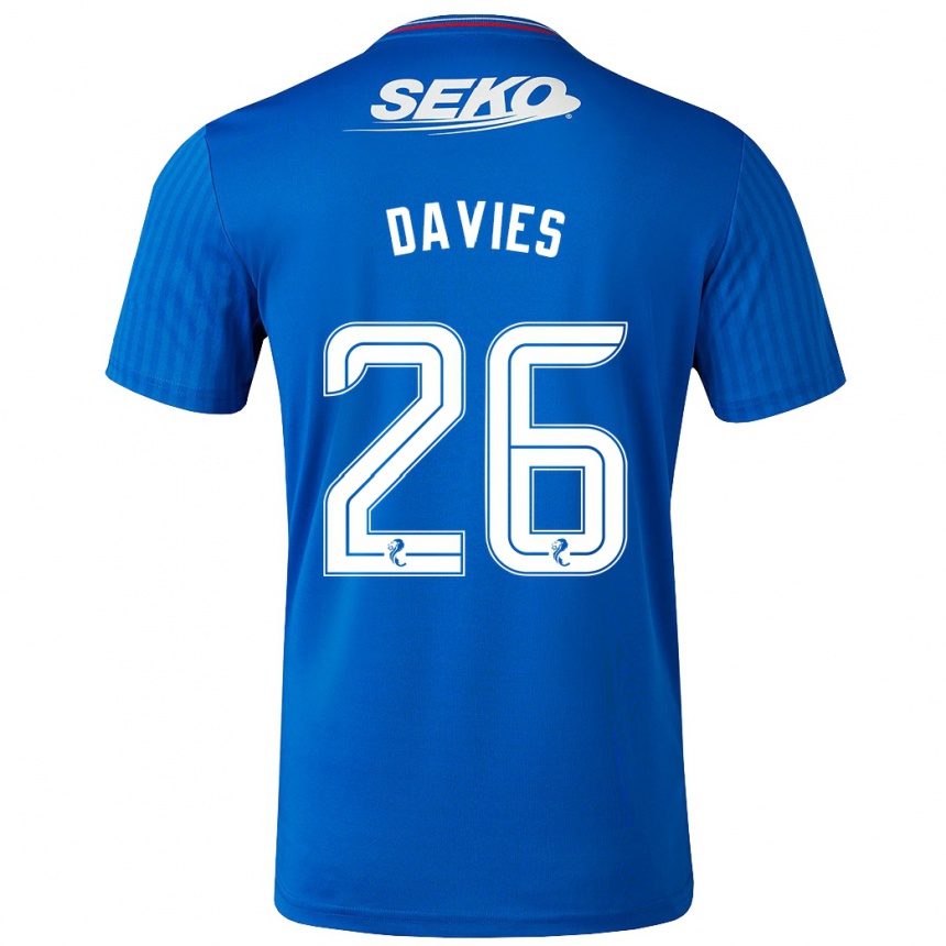 メンズフットボールベン・デイビス#26青ホームシャツ2023/24ジャージーユニフォーム