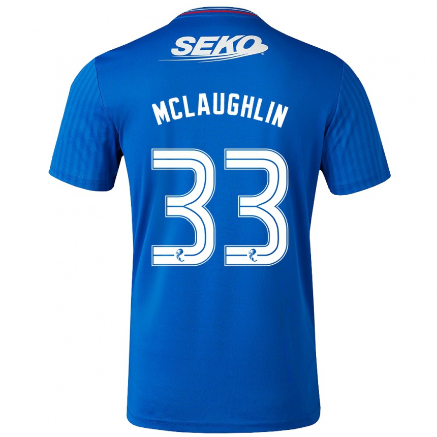 メンズフットボールジョン・マクラフリン#33青ホームシャツ2023/24ジャージーユニフォーム
