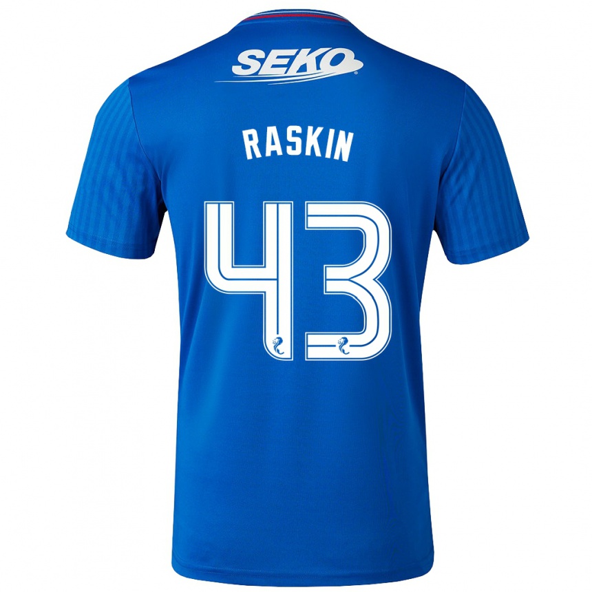 メンズフットボールニコラス・ラスキン#43青ホームシャツ2023/24ジャージーユニフォーム