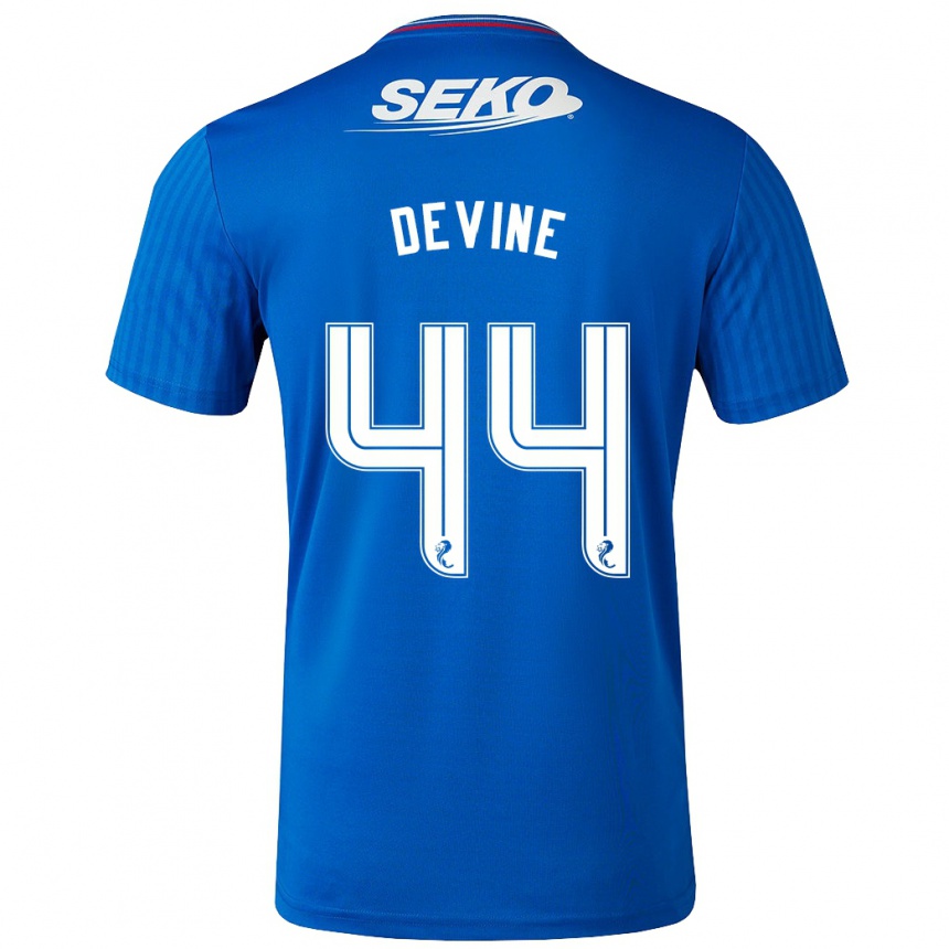 メンズフットボールアダム・ディバイン#44青ホームシャツ2023/24ジャージーユニフォーム
