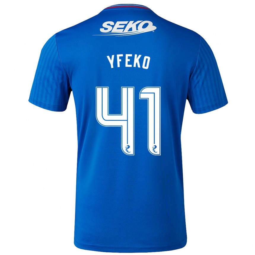 メンズフットボールジョンリー・イフェコ#41青ホームシャツ2023/24ジャージーユニフォーム