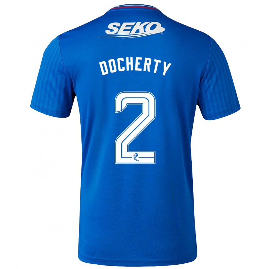 メンズフットボールニコラ・ドハーティ#2青ホームシャツ2023/24ジャージーユニフォーム