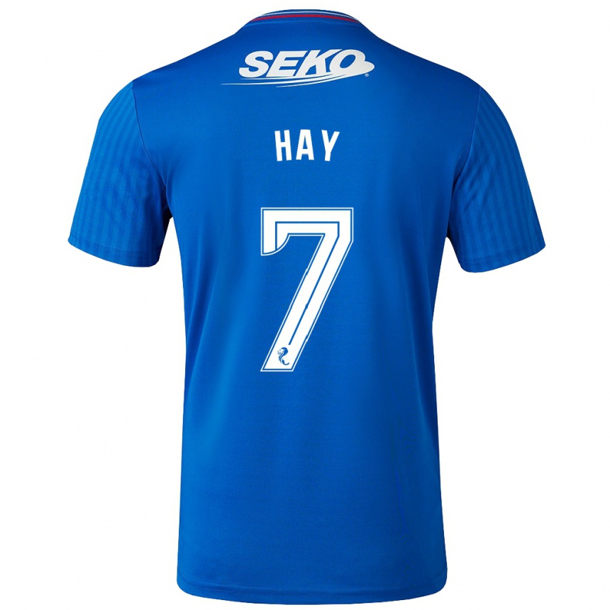 メンズフットボールブローガン・ヘイ#7青ホームシャツ2023/24ジャージーユニフォーム