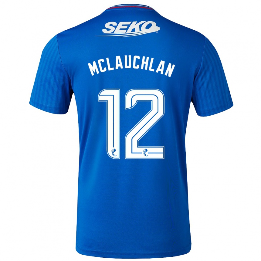 メンズフットボールレイチェル・マクロークラン#12青ホームシャツ2023/24ジャージーユニフォーム