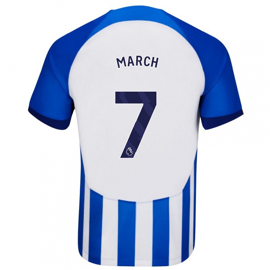 メンズフットボールソロモン・マーチ#7青ホームシャツ2023/24ジャージーユニフォーム
