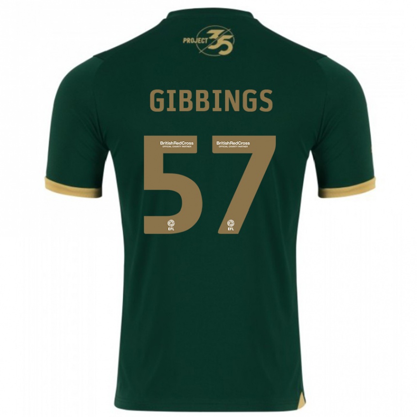 メンズフットボールコール・ギビングス#57緑ホームシャツ2023/24ジャージーユニフォーム