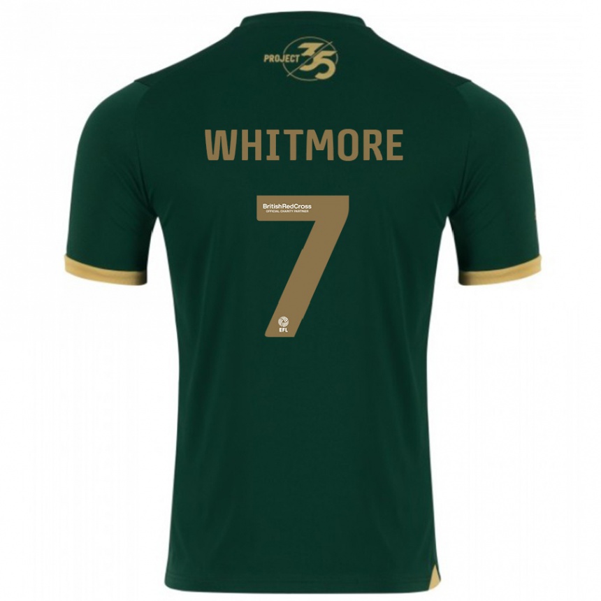 メンズフットボールシャーロット・ホイットモア#7緑ホームシャツ2023/24ジャージーユニフォーム