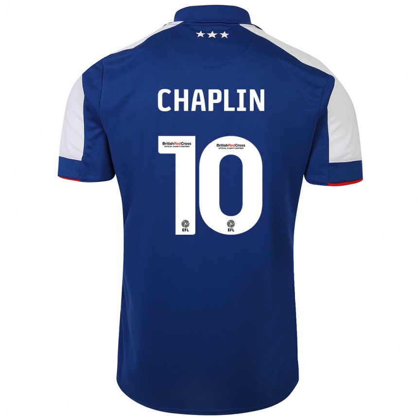 メンズフットボールコナー・チャップリン#10青ホームシャツ2023/24ジャージーユニフォーム