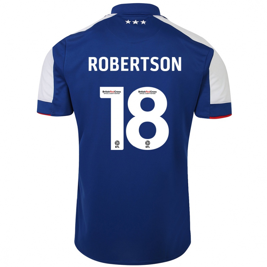 メンズフットボールキーラ・ロバートソン#18青ホームシャツ2023/24ジャージーユニフォーム