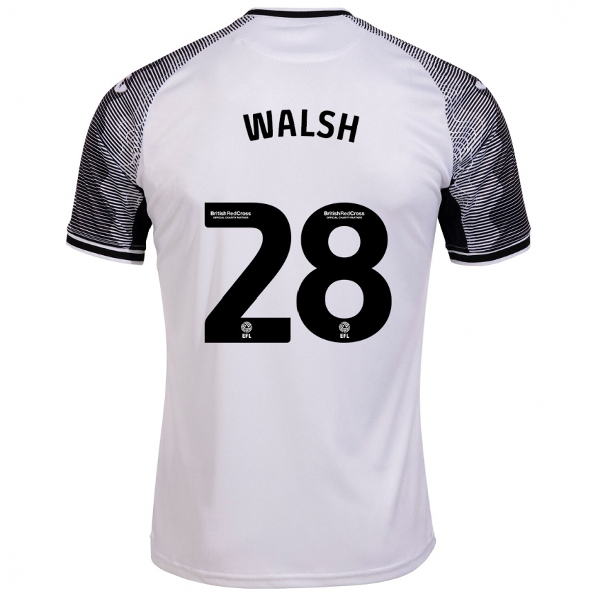 メンズフットボールリアム・ウォルシュ#28白ホームシャツ2023/24ジャージーユニフォーム