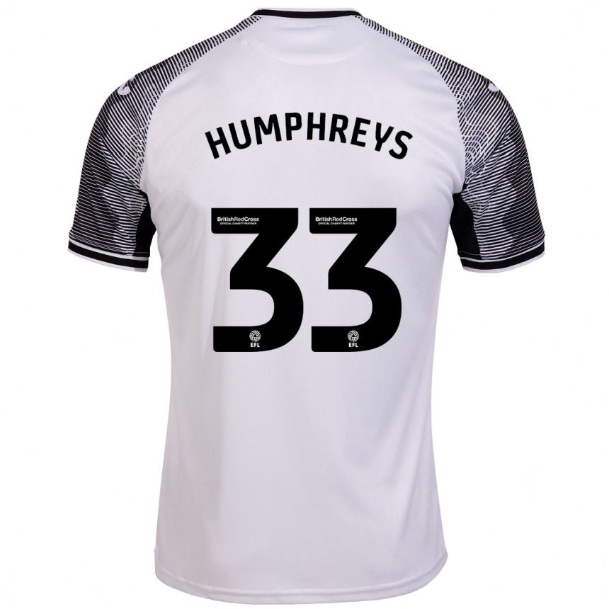 メンズフットボールバシール・ハンフリーズ#33白ホームシャツ2023/24ジャージーユニフォーム