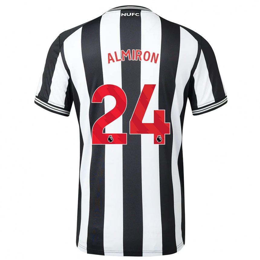メンズフットボールミゲル・アルミロン#24黒、白ホームシャツ2023/24ジャージーユニフォーム