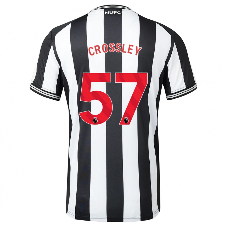 メンズフットボールカイル・クロスリー#57黒、白ホームシャツ2023/24ジャージーユニフォーム