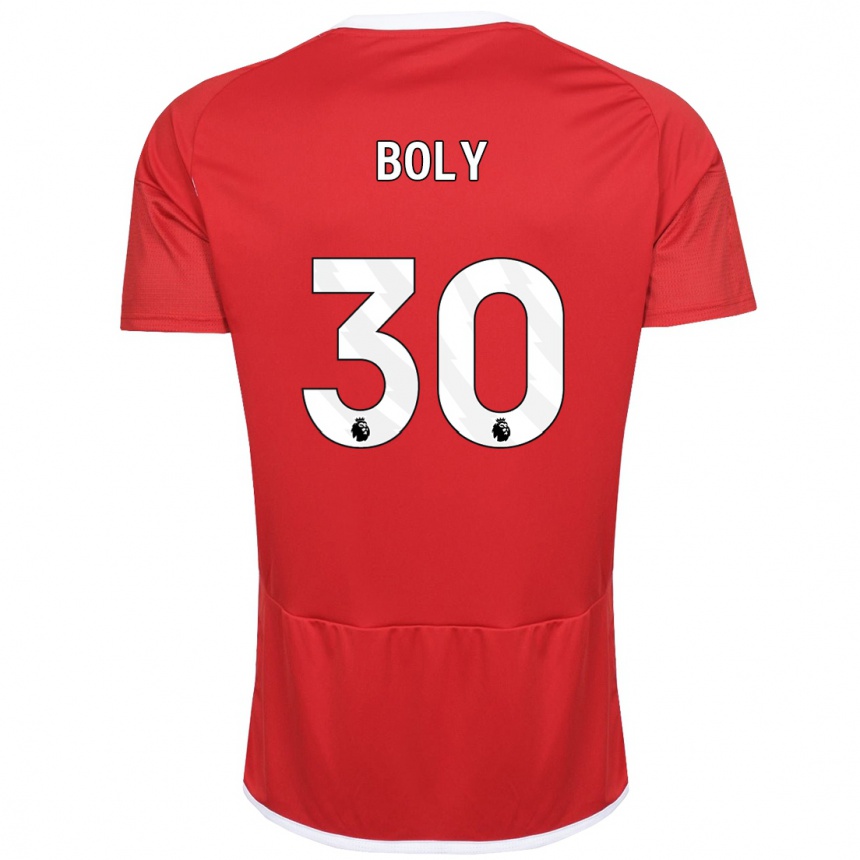メンズフットボールウィリー・ボリー#30赤ホームシャツ2023/24ジャージーユニフォーム
