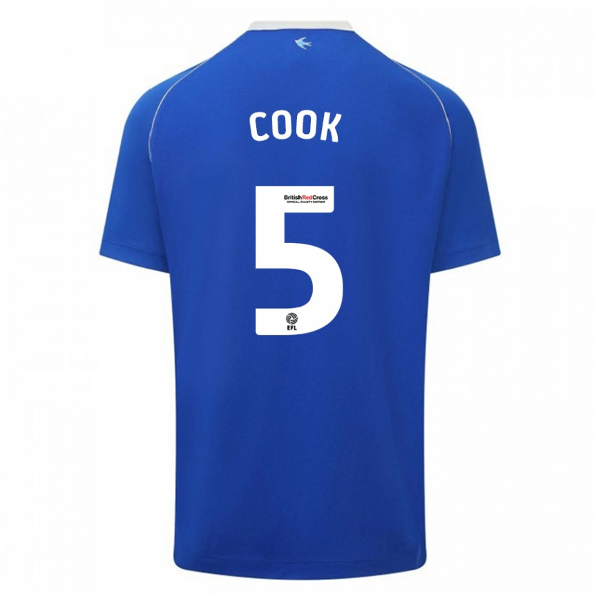 メンズフットボールフレディクック#5青ホームシャツ2023/24ジャージーユニフォーム