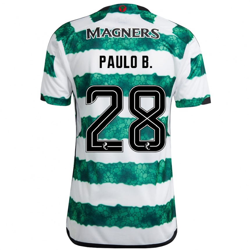 メンズフットボールパウロ・ベルナルド#28緑ホームシャツ2023/24ジャージーユニフォーム