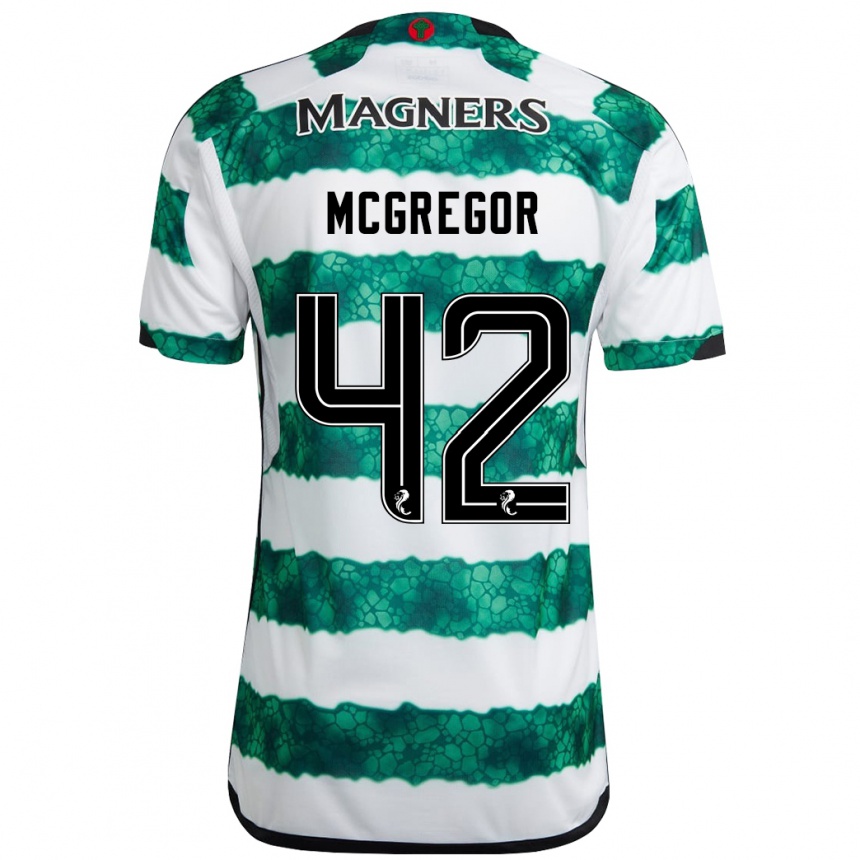 メンズフットボールカラム・マグレガー#42緑ホームシャツ2023/24ジャージーユニフォーム