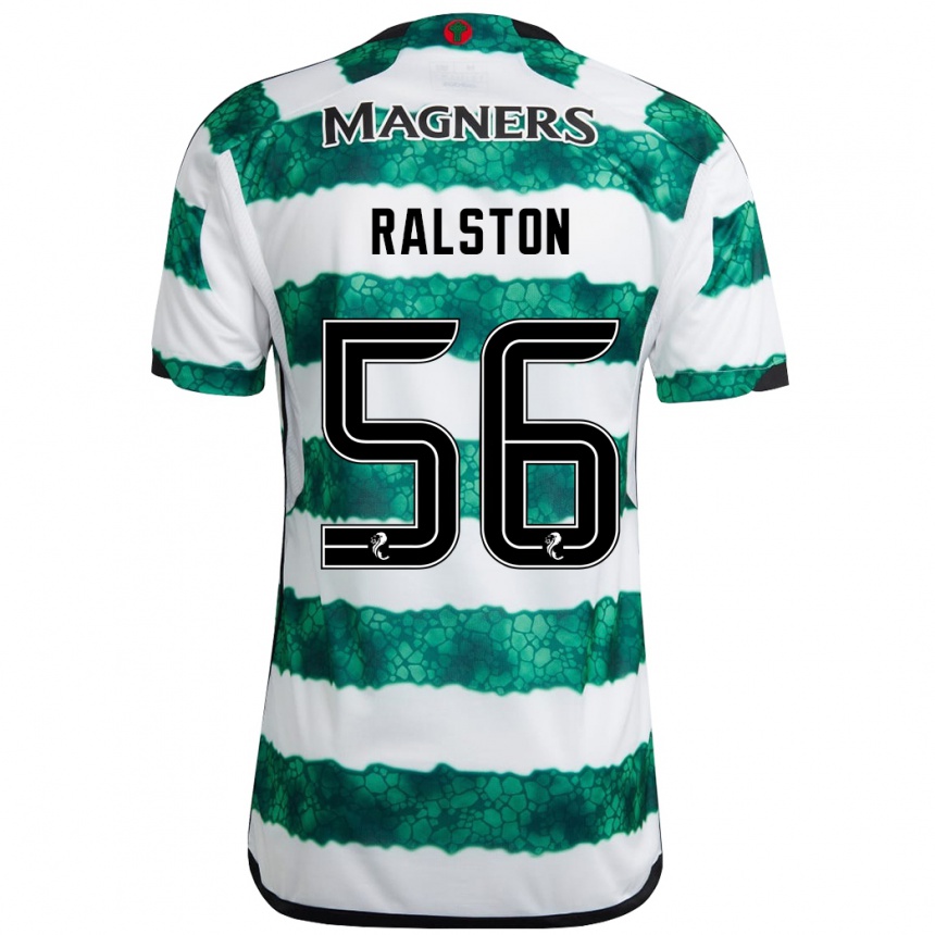 メンズフットボールアンソニー・ラルストン#56緑ホームシャツ2023/24ジャージーユニフォーム