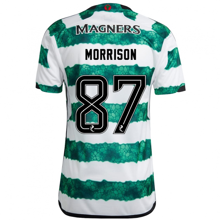 メンズフットボールジョー・モリソン#87緑ホームシャツ2023/24ジャージーユニフォーム