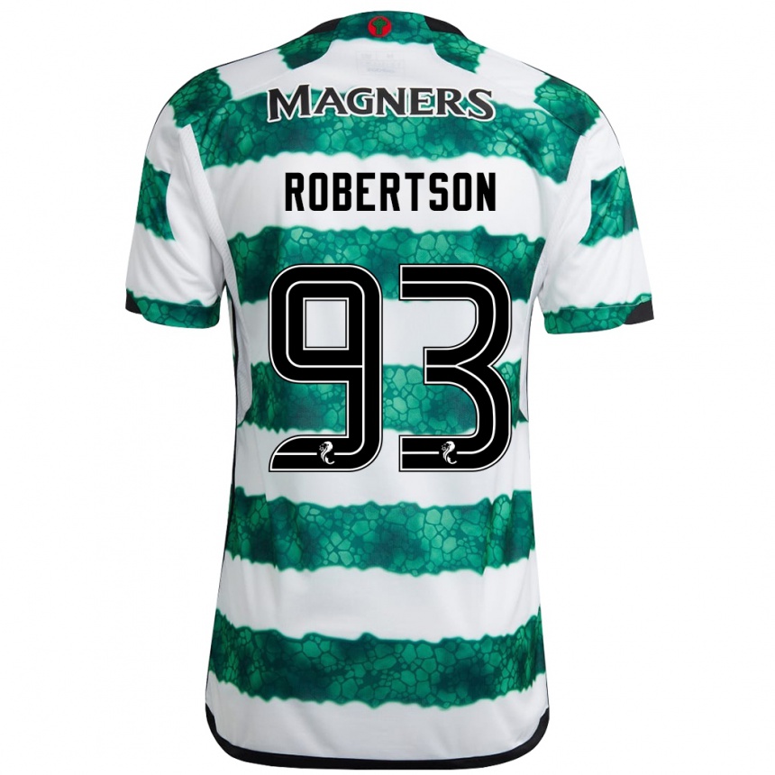 メンズフットボールミッチェル・ロバートソン#93緑ホームシャツ2023/24ジャージーユニフォーム