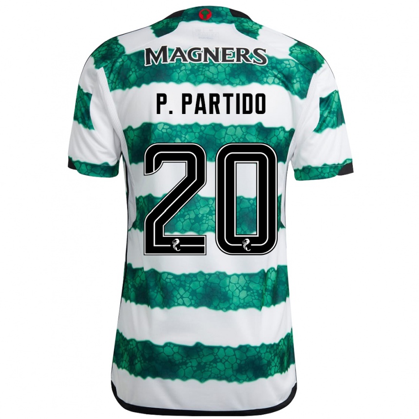 メンズフットボールポーラ・パルティド#20緑ホームシャツ2023/24ジャージーユニフォーム