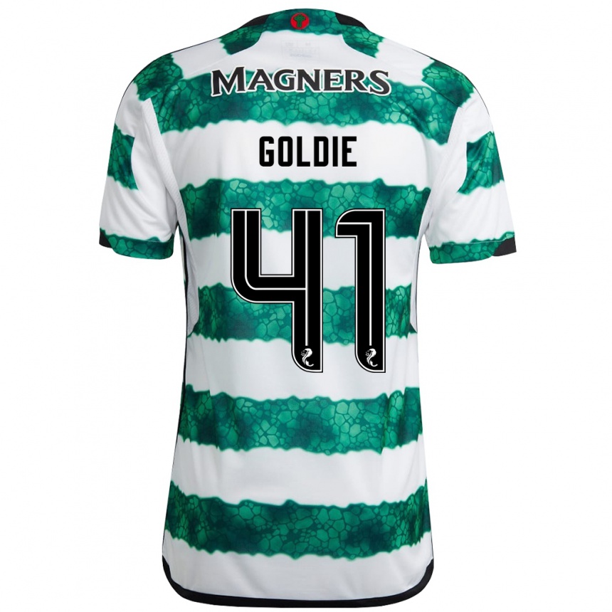 メンズフットボールクレア・ゴールディ#41緑ホームシャツ2023/24ジャージーユニフォーム