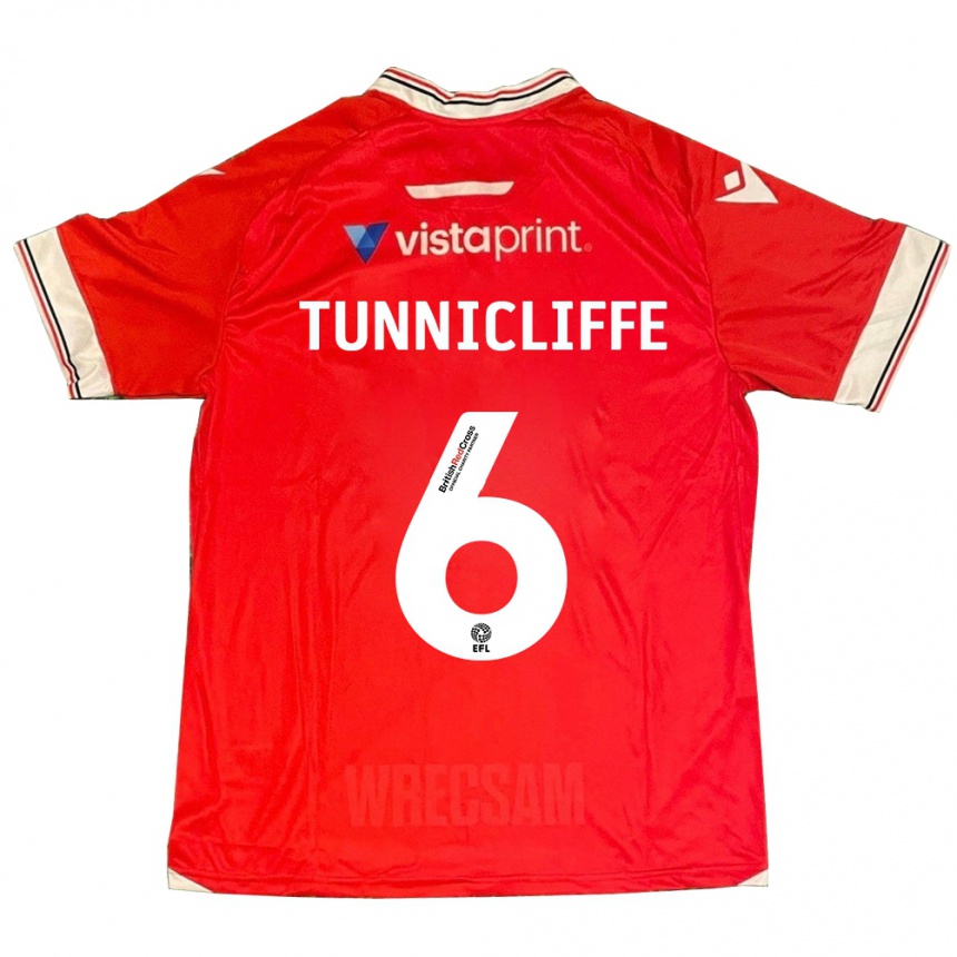 メンズフットボールジョーダン・タニクリフ#6赤ホームシャツ2023/24ジャージーユニフォーム