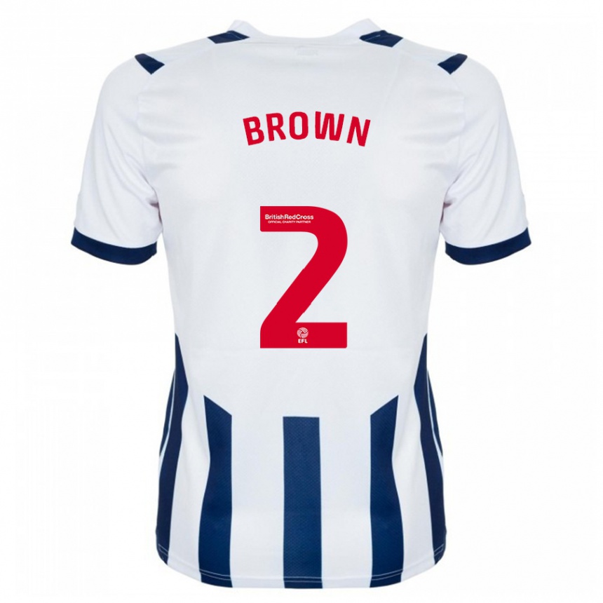 メンズフットボールアシュリー・ブラウン#2白ホームシャツ2023/24ジャージーユニフォーム