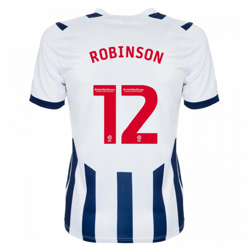 メンズフットボールリアン・ロビンソン#12白ホームシャツ2023/24ジャージーユニフォーム