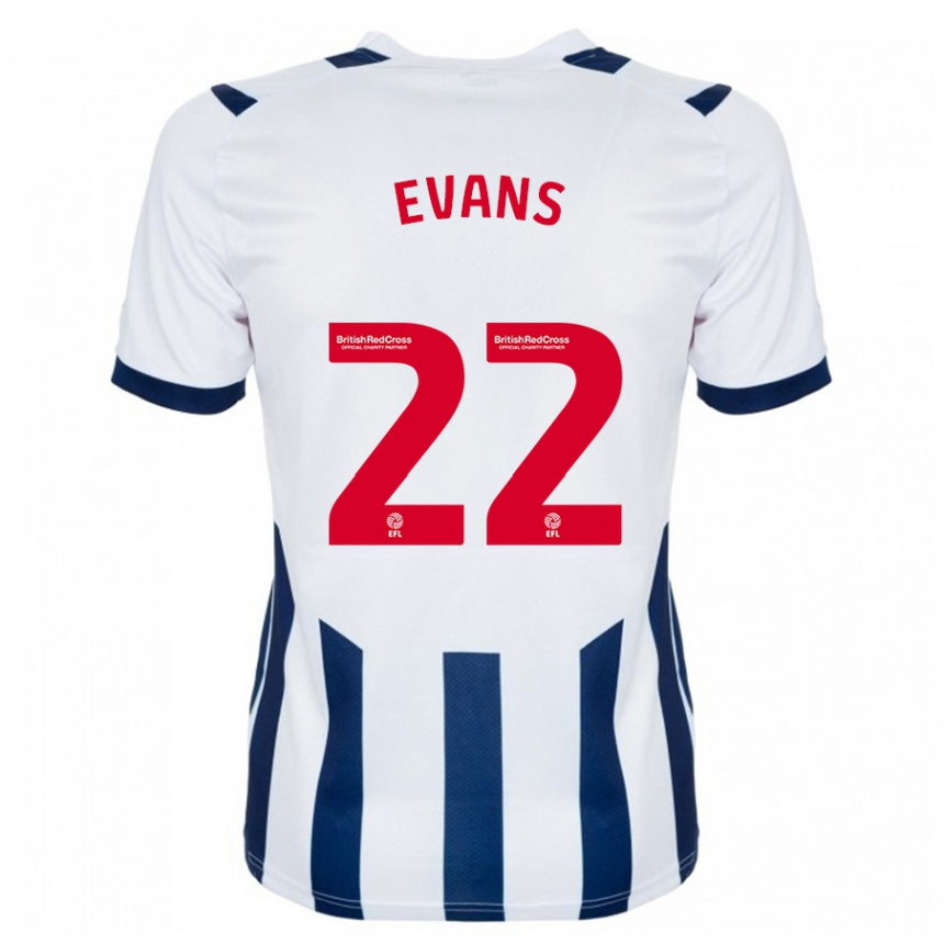 メンズフットボールケイト・エヴァンス#22白ホームシャツ2023/24ジャージーユニフォーム