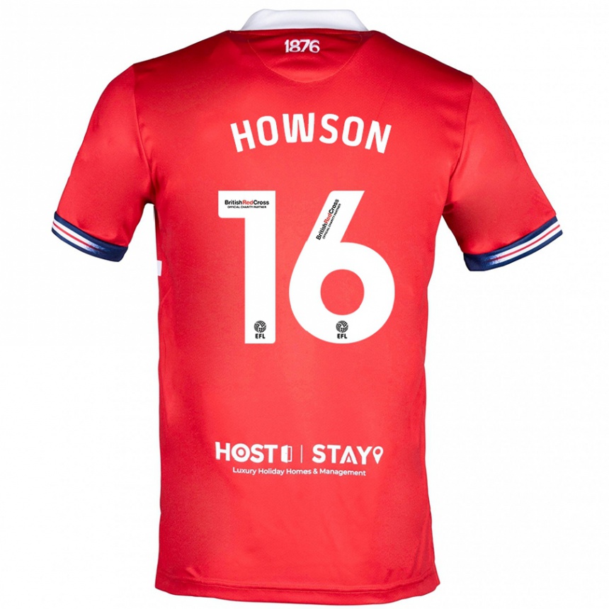 メンズフットボールジョニー・ハウソン#16赤ホームシャツ2023/24ジャージーユニフォーム