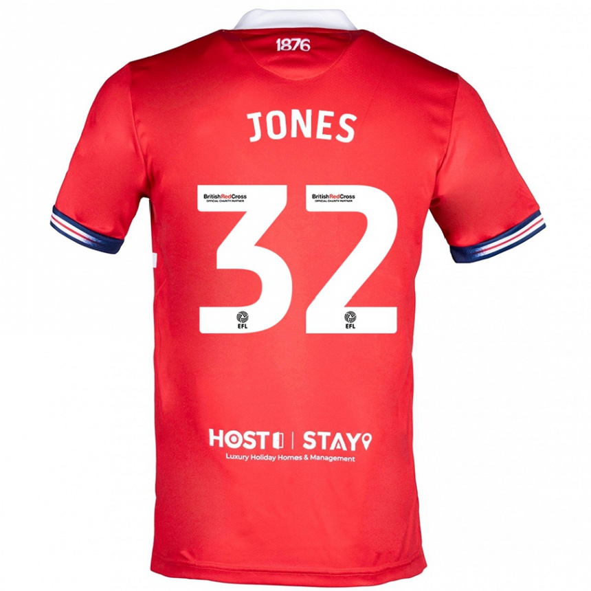 メンズフットボールジェイミー・ジョーンズ#32赤ホームシャツ2023/24ジャージーユニフォーム
