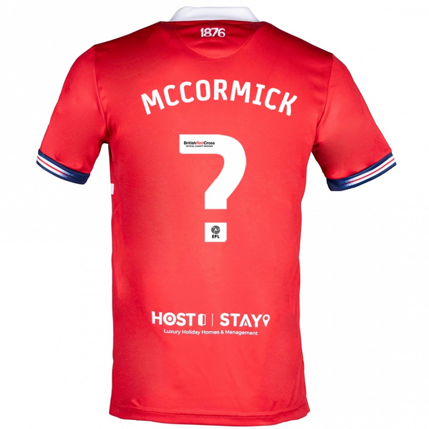 メンズフットボールジョージ・マコーミック#0赤ホームシャツ2023/24ジャージーユニフォーム
