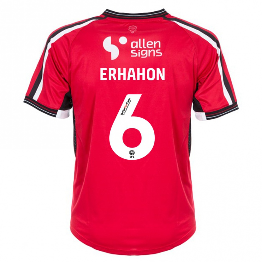 メンズフットボールイーサン・エルハホン #6赤ホームシャツ2023/24ジャージーユニフォーム