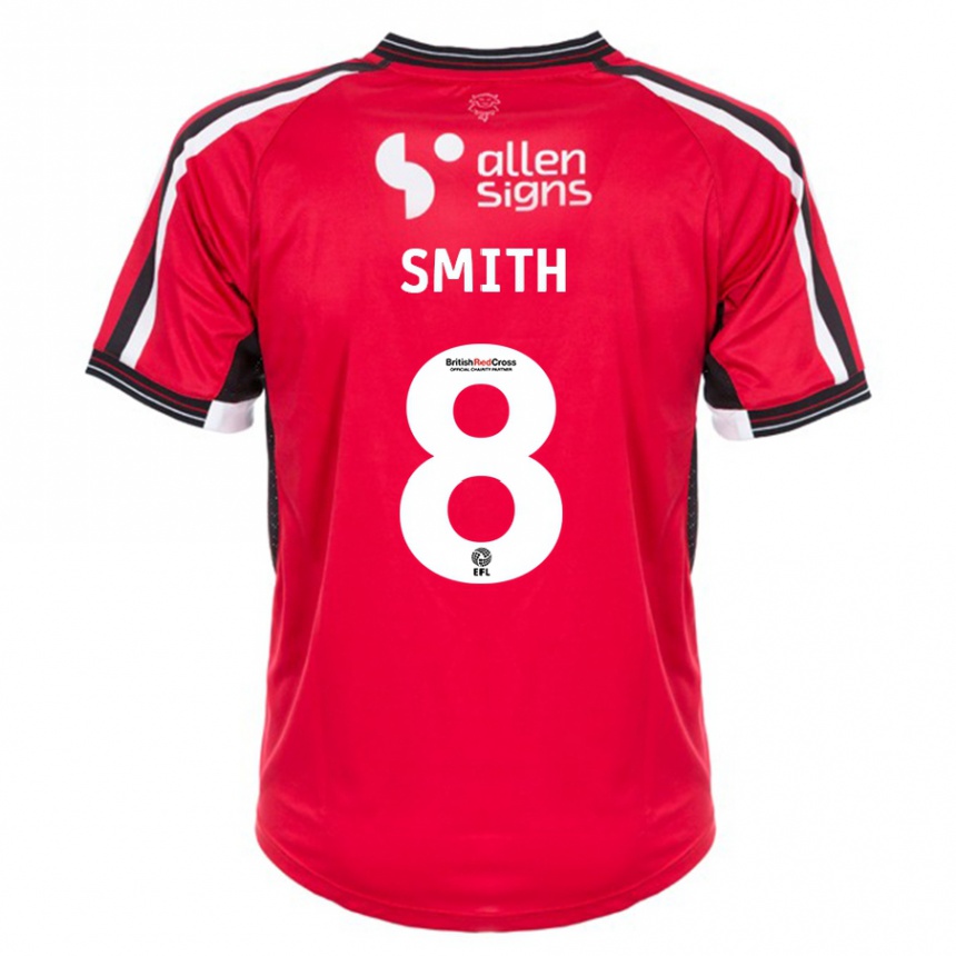 メンズフットボールアリスター・スミス#8赤ホームシャツ2023/24ジャージーユニフォーム