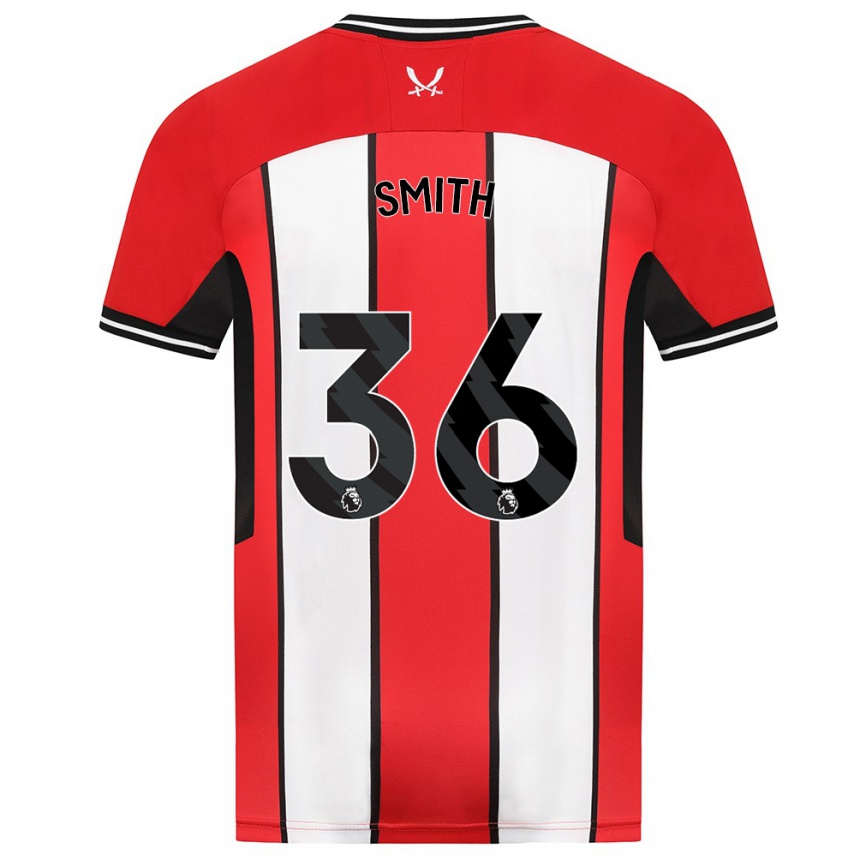 メンズフットボールジョシュア・スミス#36赤ホームシャツ2023/24ジャージーユニフォーム