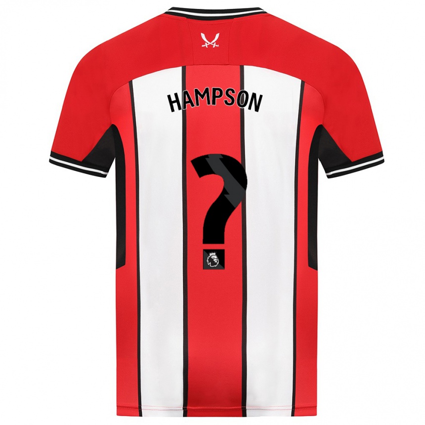メンズフットボールオーウェン・ハンプソン#0赤ホームシャツ2023/24ジャージーユニフォーム