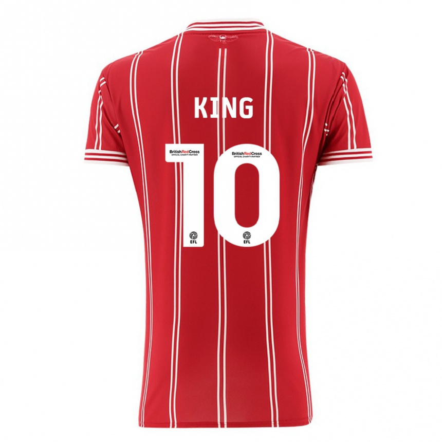 メンズフットボールアンディ・キング#10赤ホームシャツ2023/24ジャージーユニフォーム