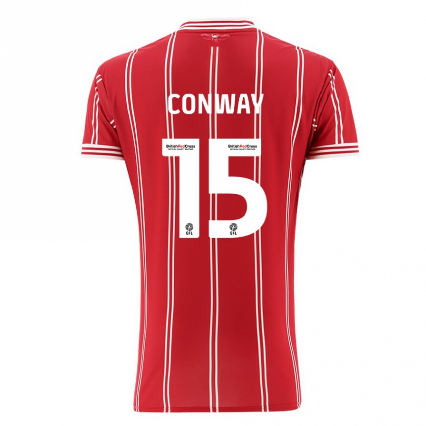 メンズフットボールトミー・コンウェイ#15赤ホームシャツ2023/24ジャージーユニフォーム