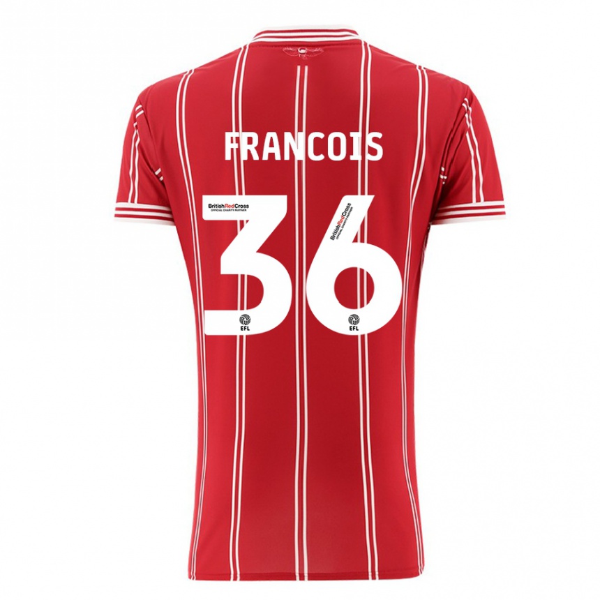 メンズフットボールマーリー・フランソワ#36赤ホームシャツ2023/24ジャージーユニフォーム
