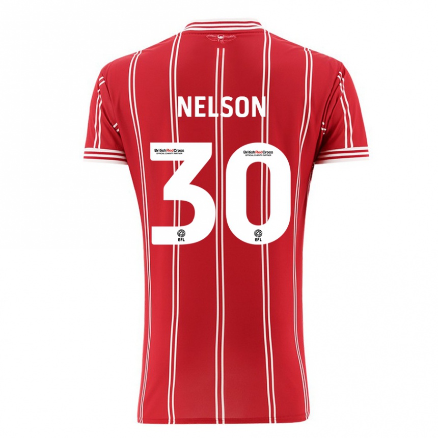 メンズフットボールレイクウォン・ネルソン#30赤ホームシャツ2023/24ジャージーユニフォーム