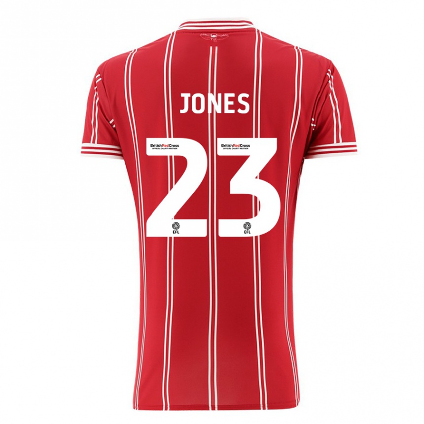 メンズフットボールキャリージョーンズ#23赤ホームシャツ2023/24ジャージーユニフォーム