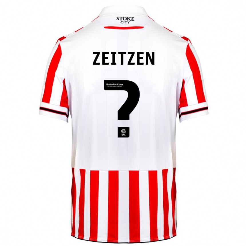 メンズフットボールミヒャエル・ツァイツェン#0赤白ホームシャツ2023/24ジャージーユニフォーム