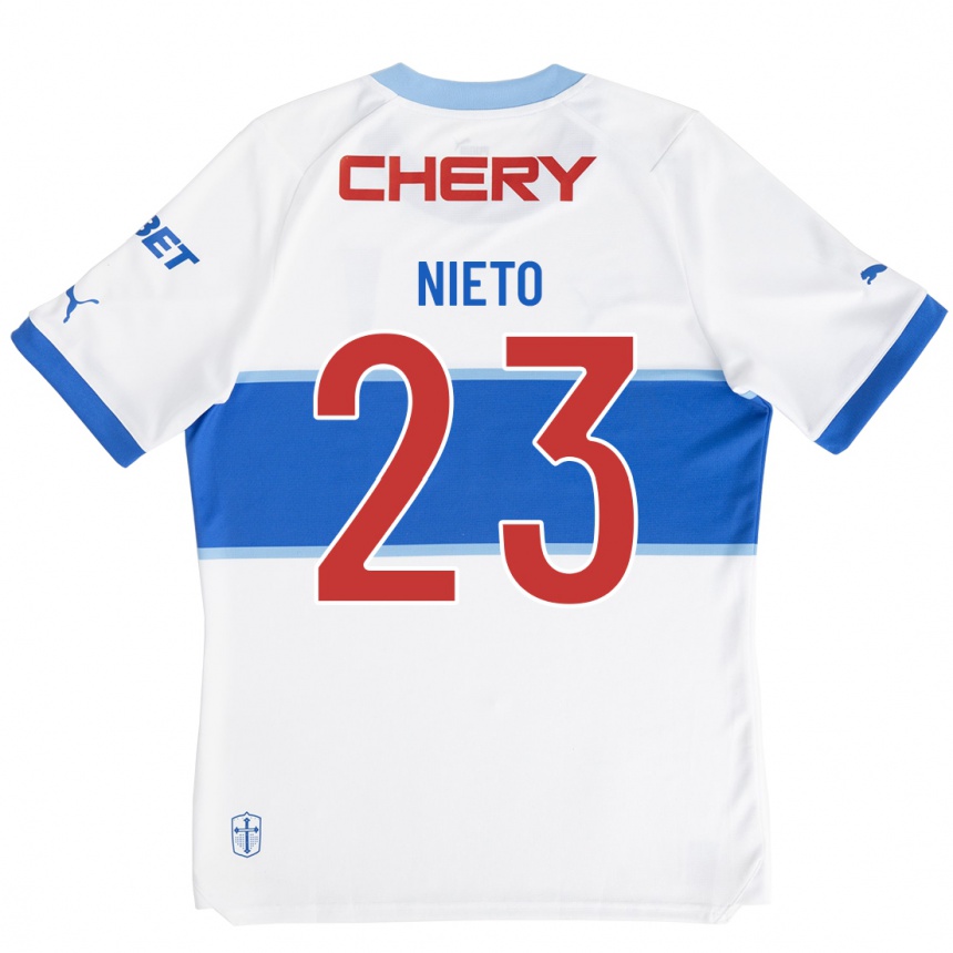 メンズフットボールバイロン・ニエト#23白ホームシャツ2023/24ジャージーユニフォーム