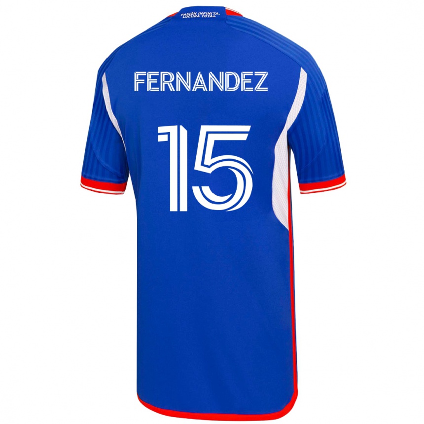 メンズフットボールビセンテ・フェルナンデス#15青ホームシャツ2023/24ジャージーユニフォーム