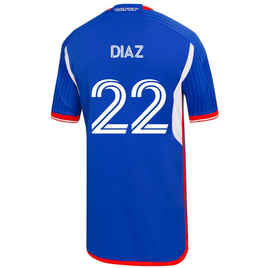 メンズフットボールバレンティナ・ディアス#22青ホームシャツ2023/24ジャージーユニフォーム