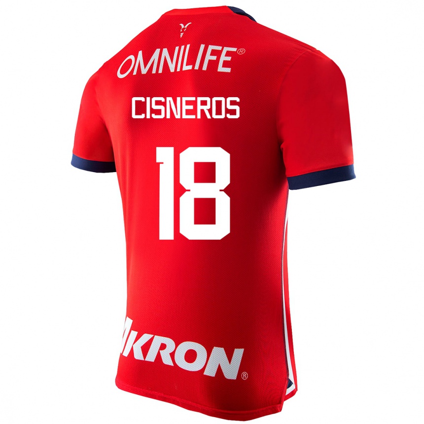 メンズフットボールロナルド・シスネロス#18赤ホームシャツ2023/24ジャージーユニフォーム